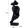 thumbnail image 2 of Creative Abstract Men Figurine Sculptures, Keep Silence Statue, Thinker Statue, Office Home Decor (Black), 2 of 5