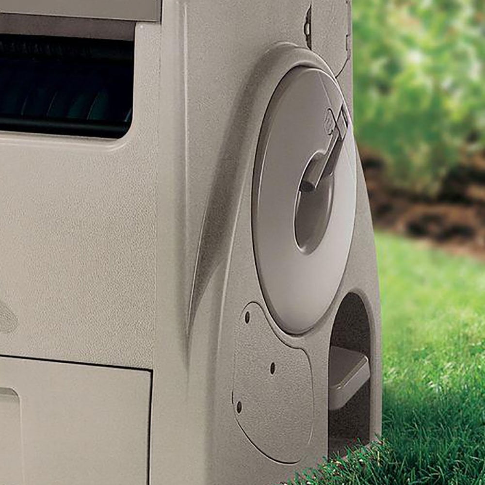 Suncast 100 ft. POWERWIND® Auto Power Rewind Hose Reel, Light Taupe