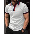 thumbnail image 3 of ylioge Mens Golf Shirts Short Sleeve Pullover Tees Button Collared Casual Slim Solid Color Comfort Office Work Tshirts Basic Athletic Tops, 3 of 4