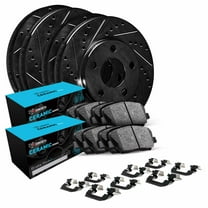 R1 Concepts Front Rear Brakes and Rotors Kit |Front Rear Brake Pads| Brake Rotors and Pads| Ceramic Brake Pads and Rotors |Hardware Kit WHWH2-45015