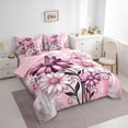 thumbnail image 2 of Erosebridal Pink Daisy Twin Bedding Sets for Girls, Watercolor Ombre Bedding Comforter Set, Pink Reversible, 7 Pieces, 2 of 5