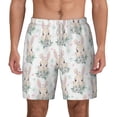 thumbnail image 2 of Picia Rabbit And Flower pattern Mens Swim Trunks with Compression Liner Stretch Beach Shorts Quick Dry with Zipper Pockets No-Chafing Board Shorts-3X-Large, 2 of 9
