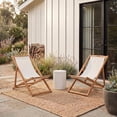 thumbnail image 2 of SAFAVIEH Outdoor Collection Loren Foldable Sling Chair Natural/Beige, 2 of 11