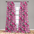 thumbnail image 2 of Floral Design Window Curtains, Springtime Themed Hibiscus Flowers Boho with Watercolor Style Print, Lightweight Decor 2-Panel Set with Rod Pocket, Pair of - 28"x95", Pastel Pink Hot Pink, by Ambesonne, 2 of 3