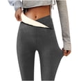 thumbnail image 4 of VEKDONE Casual Leggings for Women 2024 Clearance Sale Winter Thickened Plush Warm Long Pants Trendy High Waisted Stretchy Yoga Pant Tummy Control Gym Tights Dark Gray M, 4 of 7