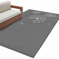 thumbnail image 2 of 4x6 Area Rugs, Grey Dandelion Non-Skid Rubber Backing Large Rectangle Rugs - Living Room Bedroom Home Office, Abstract Art Simple Floral Indoor Floor Mat Carpets Washable Rug, 2 of 9