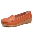 thumbnail image 4 of Women's 2026 Plus Flat Shoes Summer Solid Color Round Closed Toe Low Heel Slip On Lightweight Cushioned Orthopedic Arch Support Wide Toe Box Comfortable Walking Daily Footwear Orange 39, 4 of 8