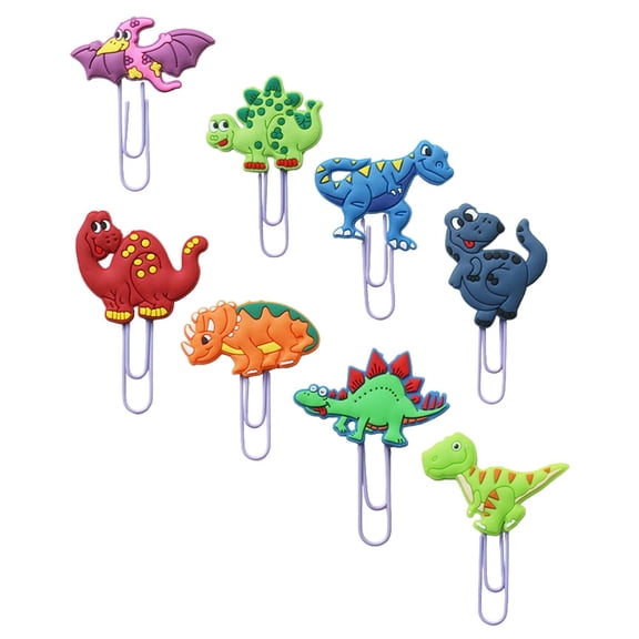 WORGEOUS 8 Pcs Animal Paper Clips Dinosaur Bookmark 7.30X4.50X0.50CM