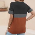 thumbnail image 2 of Jalioing Short Sleeve T Shirt Women's Casual Fashion Color Block Tee Shirt Crew Neck Basic Summer Tops Outfits, 2 of 7