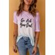 thumbnail image 2 of ABPHQTO Camiseta de manga corta con estampado de color degradado Go Ask Your Dad de mujer en morado, 2 of 4