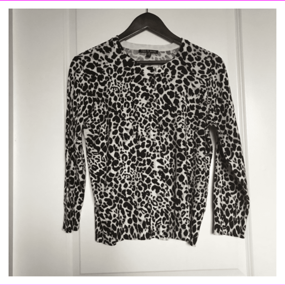 CABLE and GAUGE WOMENS 3/4 SLEEVE CARDIGAN SWEATER SHIRT S/Animal Print -  Walmart.com