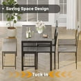 thumbnail image 5 of JUMMICO 43.3" Dining Table Set for 4, Kitchen Table with  & 2 Chairs Modern Rectangular Metal Frame Dining Furniture Set for Small Space (Grey), 5 of 7