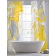 thumbnail image 5 of Yellow Gray Abstract Sheer Curtains for Living Room Bedroom, Light-filtering Sheer Curtain, Graffiti Brush Rod Pocket Voile Window Treatment Drapes, 52’’Wx96’’L, 2 Panels Set, 5 of 7