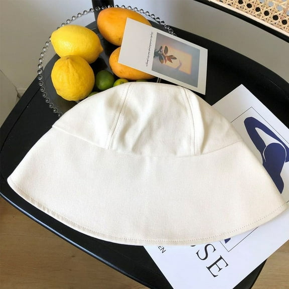 COCOpeaunt Fashion Women Large Size Sun Bucket Hat Big Head Fisherman Black Beige Cotton Panama Cap Plus Size Bucket Hats 55-61cm