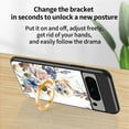 thumbnail image 5 of SaniMore for Google Pixel 8 Pro Case, 31 Diamonds Glass Vehicle Magnetic Support Flexible TPU Flower Pattern Cover with 360° Rotatable Ring Kickstand Shockproof Protective Shell, White Flower, 5 of 9