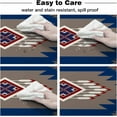 thumbnail image 6 of Western Blue Red Round Tablecloth 60 Inch - Waterproof Fabric Table Cloth Protector, Southwest Ethnic Boho Geometric Abstract Tablecloths Washable Table Cover for Kitchen Banquet Party, 6 of 6