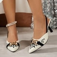 thumbnail image 4 of Miluxas Slingback Kitten Heels for Women Heeled Pumps Pointed Closed Toe Heels Vintage Stiletto Pumps Shoes Black 6.5(38), 4 of 9