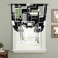 thumbnail image 2 of Sage Green Black Geometric Balloon Curtains for Windows, Bedroom Curtains 54 Inch Length, Modern Abstract Art Block Tie Up Curtains Panels Thermal Insulated Bathroom Curtains Window 42"x54", 2 of 8