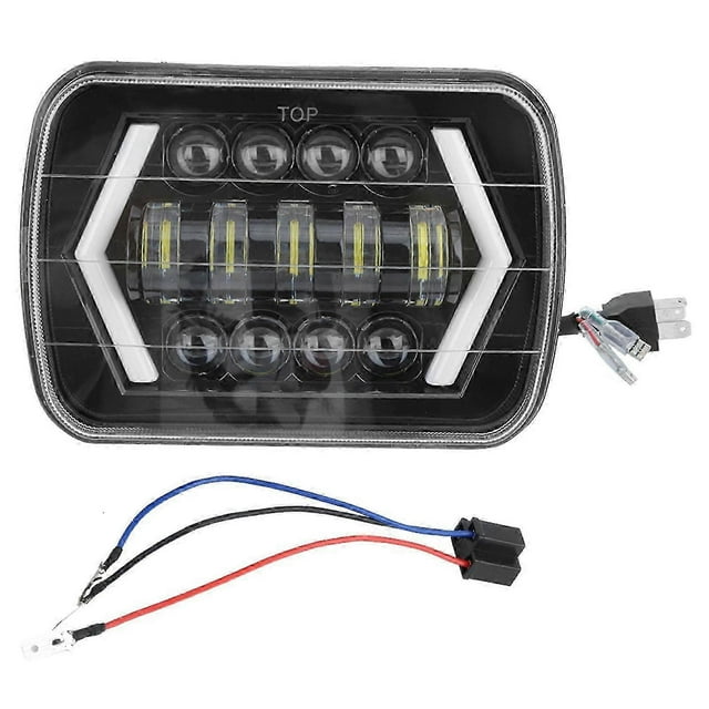 300W 7in LED Car Headlight Aluminum Shell Square Front Lamp Fits for Jeep Wrangler