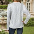 thumbnail image 5 of Tops Women V Neck White Womens Long Sleeve Shirt Basic Tops Fall Shirt, 5 of 5