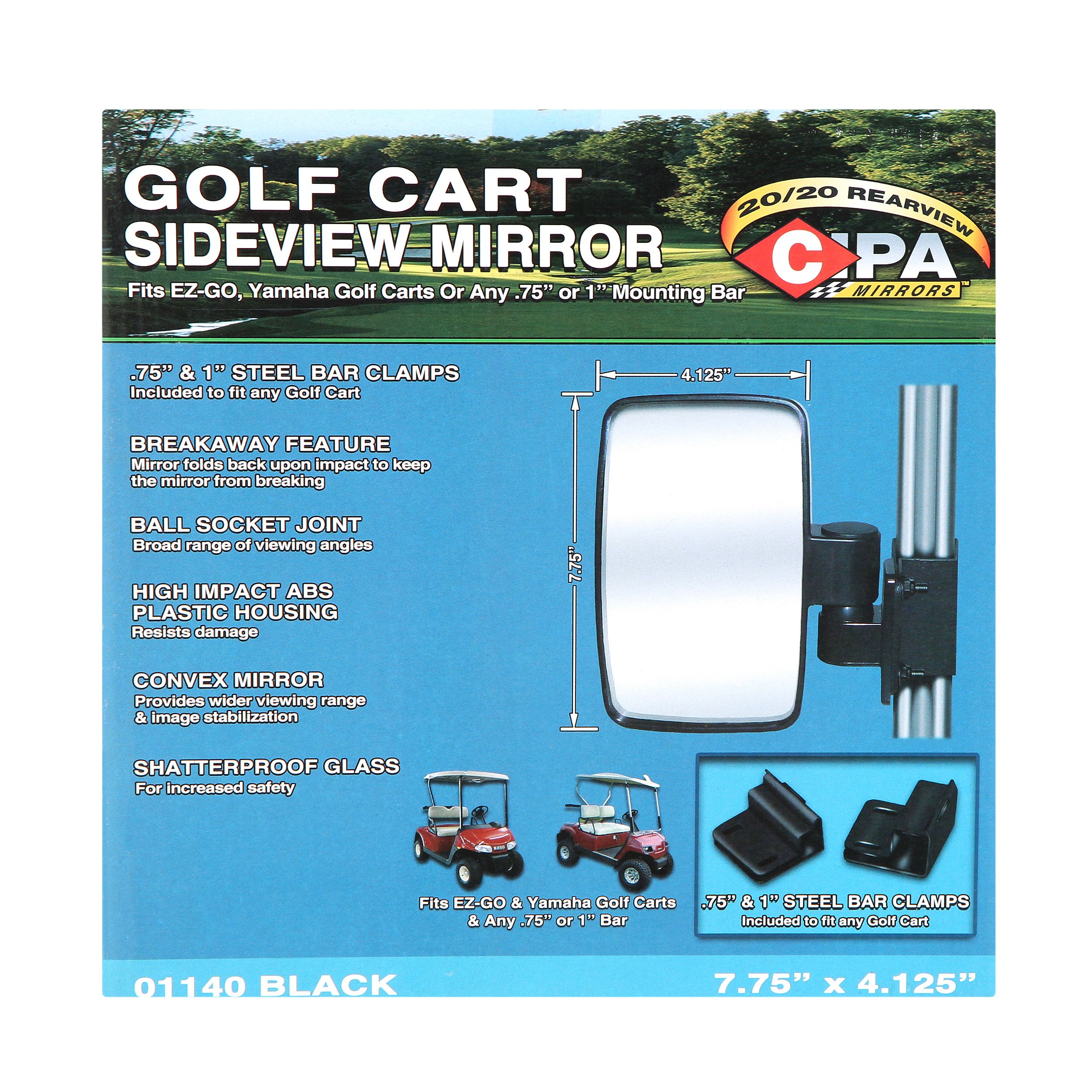 CIPA Golf Cart Side Mount Mirror with Brackets - image 5 of 7