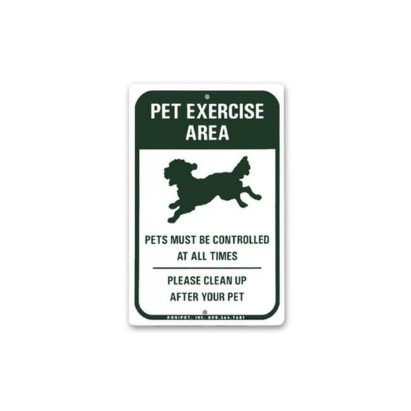 Dogipot Signe de Zone d'Exercice en Aluminium & 44; Vert