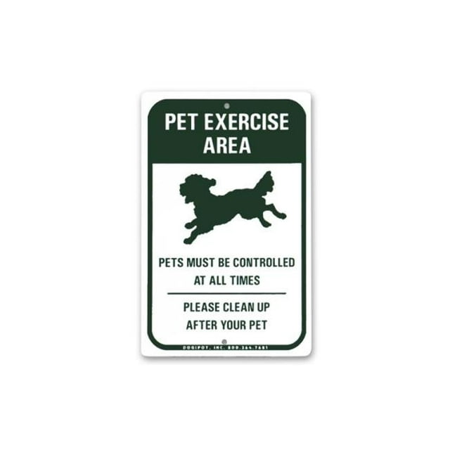 Dogipot Signe de Zone d'Exercice en Aluminium & 44; Vert