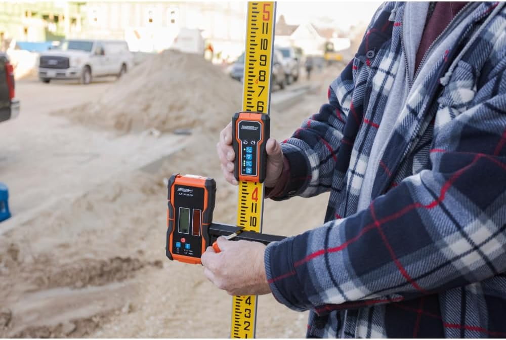 Johnson Level & Tool JLR300-UNV-RG Universal Green & Red Rotary Laser Detector, Dual Sided Detector, LED Backlit Display