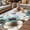 Blue, variant on Teal Tulip Butterfly Outdoor Rug for Patio/Deck/Porch, Non-Slip Large Area Rug 4 x 6 Ft, Beige Turquoise Floral Blue Coastal Indoor Outdoor Rugs Washable Area Rugs, Camping Rug Carpet Runner