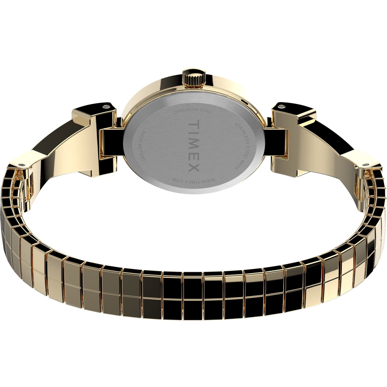 Timex Women's Stretch Bangle Gold-Tone/MOP 21mm Dress Watch, Expansion Band