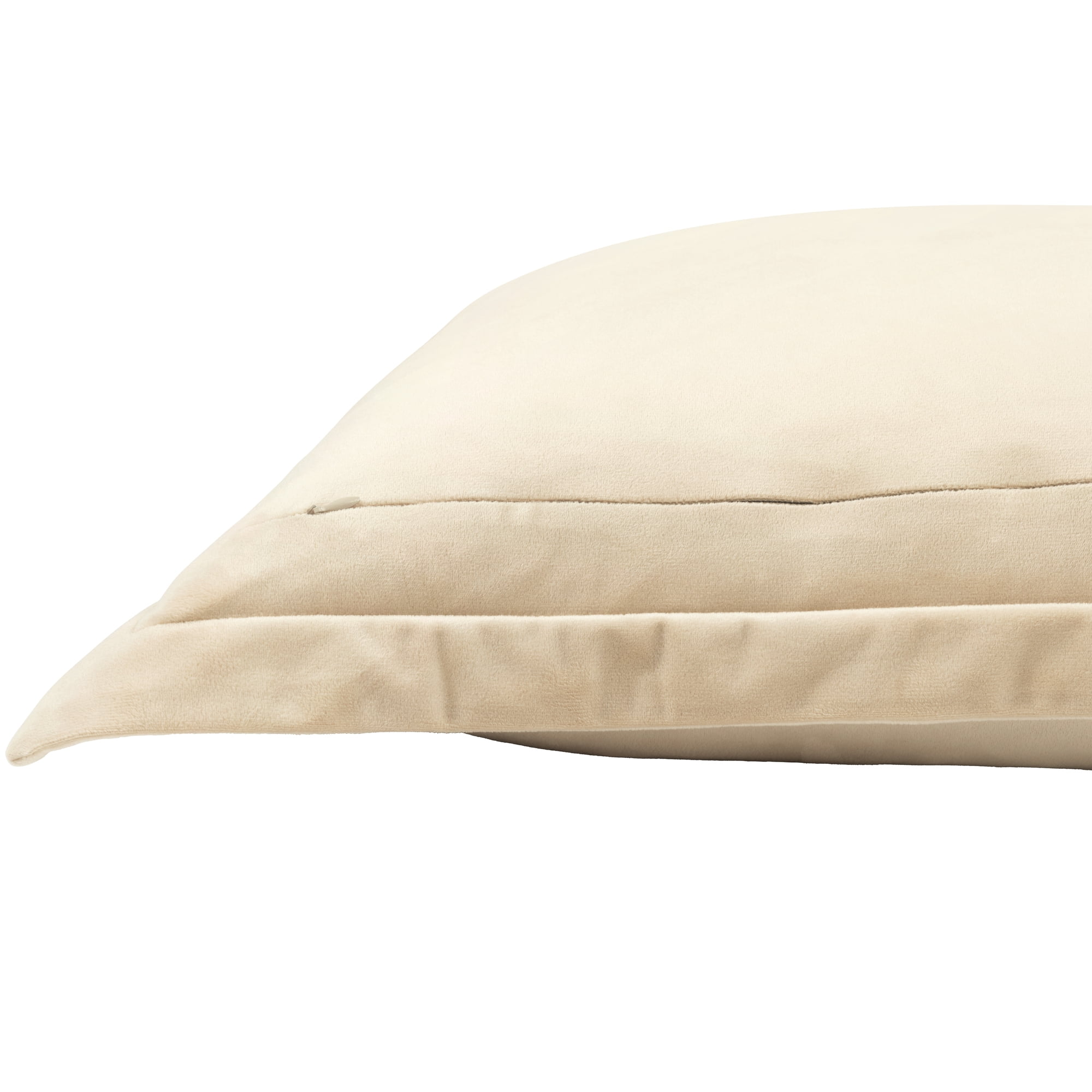 Lush Decor Velvet Dreams Euro Sham Covers 2 Piece Set 25.5" W x 25.5" L + 1.5" Neutral - Velvet Pillow Cover - Euro Pillow Covers - Glam Decorative Pillows for Bed