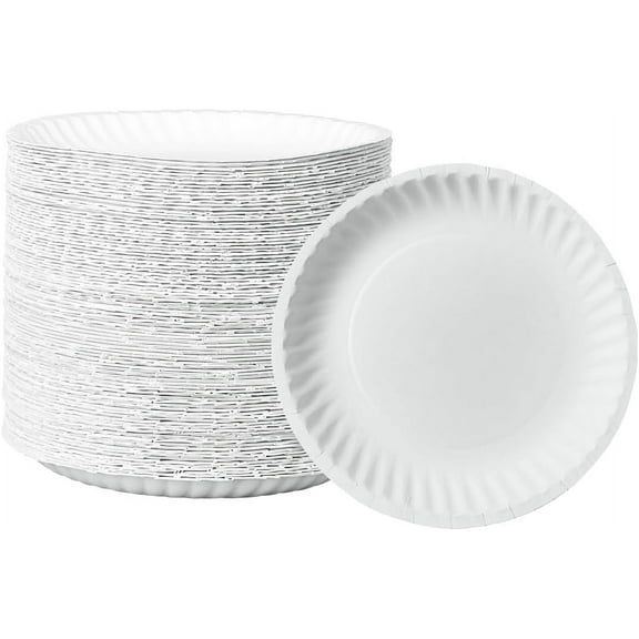 GUSTO 6" Disposable Paper Plates Decorative Craft Paper Plates, 300-Pack