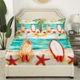 thumbnail image 3 of Erosebridal Surfing Surfboard Twin Sheet Sets, Summer Beach Bed Sheets Twin, Ocean Starfish Bedding Twin Size, Lightweight Bedroom Decoration, 3pcs, 3 of 7