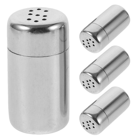 Supvox Tiny Salt Shaker Pepper Bottle Silver 4Pcs