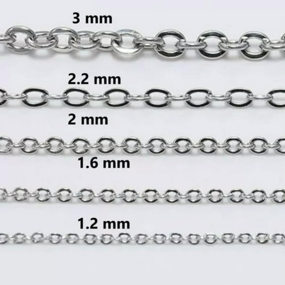Stainless Steel Bulk Necklace Chain Wholesale Silver Link Lot Diy Hotsale 5M