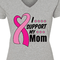 thumbnail image 4 of Inktastic Breast Cancer Awareness I Support My Mom with Pink Ribbon Women's V-Neck T-Shirt, 4 of 5