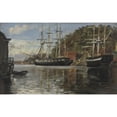 thumbnail image 2 of Siegwald Dahl 24x16 Gold Ornate Framed and Double Matted Museum Art Print Titled - From the Harbour in Arendal (1848), 2 of 4