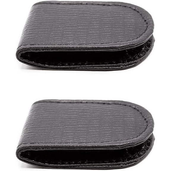 Black Leather Lizard Grain Magnetic Money Clip Q-GM20764