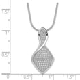 thumbnail image 3 of 925 Sterling Silver Snake Necklace with Pendants Chain & CZ Brilliant Embers Fancy Curve Pendant 20 inch 13.5 mm, 3 of 4