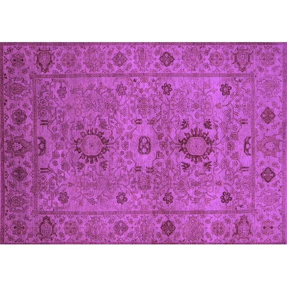 Ahgly Company Indoor Rectangle Oriental Purple Industrial Area Rugs, 4' x 6'