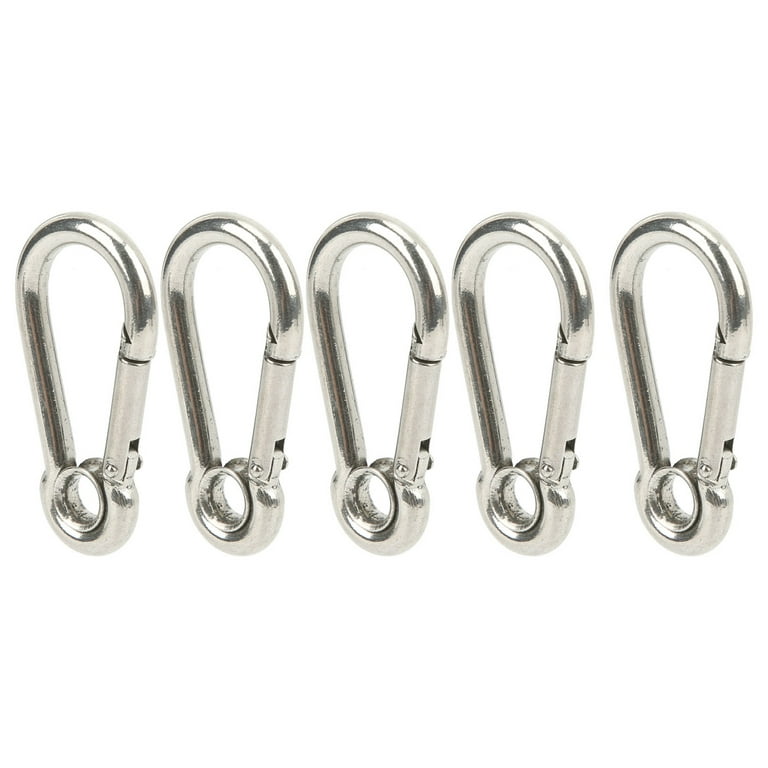 10Pcs Snap Hook Spring Carabiner Clip Buckle Stainless Steel for Camping  Climbing Hooking M5