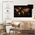 thumbnail image 4 of Elephant Stock Aged World Map Xxxiv Wall Art - Horizontal Canvas Wall Art - Living Room Wall Decor - Map Canvas - Black And Brown Decor - 30" x 20", 4 of 4