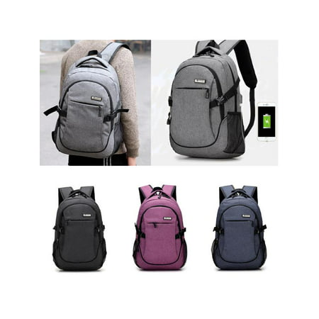 Chic Men Women USB Charging Backpack Male Leisure Travel Business Student School (Best Backpacks For Middle School Students)