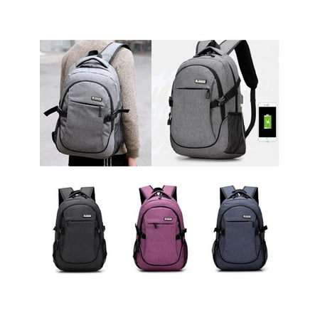 Chic Men Women USB Charging Backpack Male Leisure Travel Business Student School (Best Male Travel Bags)