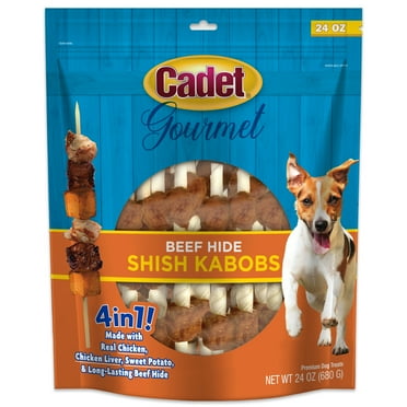 Cadet Gourmet Beef Hide Shish Kabob Dog Treats 24 Ounce (Pack of 1)
