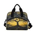 thumbnail image 2 of Lunch Bag Portable Crossbody Meal Bag Cooler Bag Insulated Lunch Bag Food Bag Handheld & Crossbody Design Beautiful Gray Tree, 2 of 6