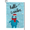 thumbnail image 7 of SKYSONIC Blue Sloth Hello Winter Double Side Print Garden House Sports Flag 28x40 in Polyester Decorative Flag Banner for Outside House Flowerpot, 7 of 7