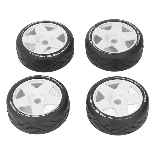 1/8 GT RC Wheels, RC Road Racing Wheels Wear Resistant Easy To Install 4 PCS With 17mm Adapter For Replacement Black,White,Green,Blue