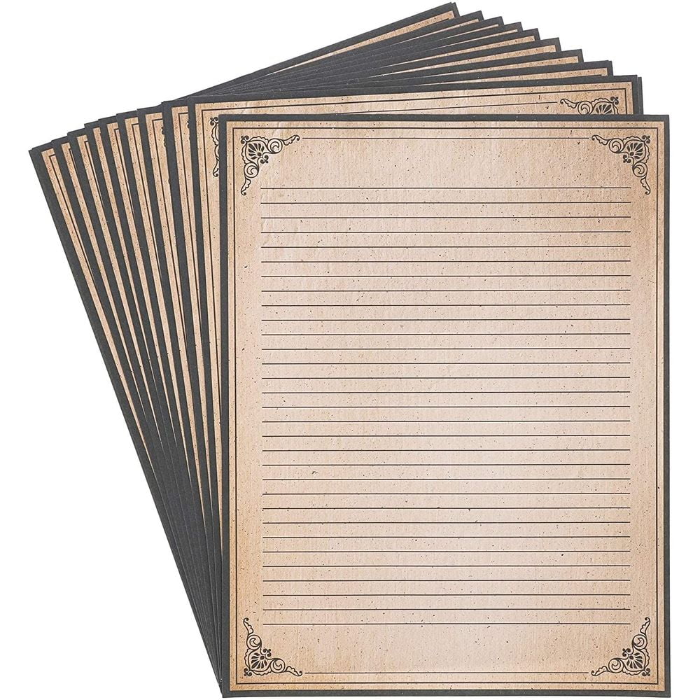 Juvale, Vintage Lined Paper, 96 Sheets, Antique Border Design 8.5