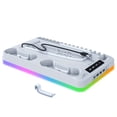 thumbnail image 1 of PS5 Cooling Stand with 7-Color Lights, Dual Controller Charger & Headphone Hook, CD Storage Gaming Organizer, 1 of 12